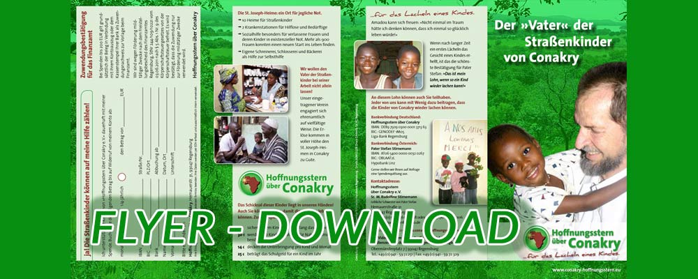 der direkte Download des Flyers zum Straßenkinder-Projekt - Hoffnungsstern über Conakry e.V.